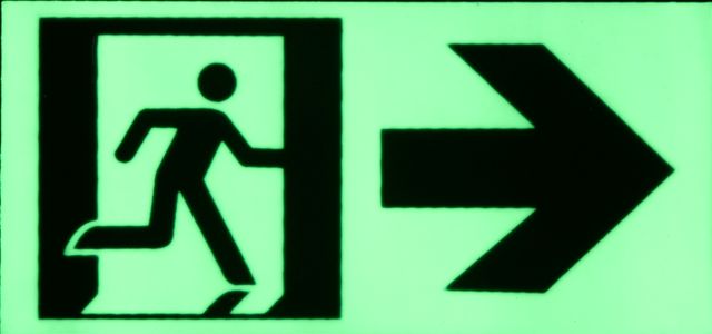 Allure Glow - RM-R170x80 Running man exit sign right arrow glow in the dark 170x80mm