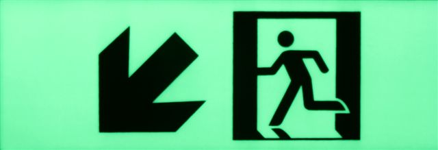 Allure Glow - EX-DDL Exit sign diagonal arrow down left 300x100mm