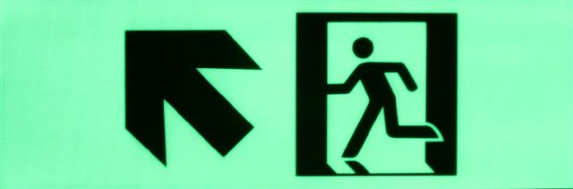 Allure Glow - EX-DUL Exit sign diagonal arrow up left 300x100mm