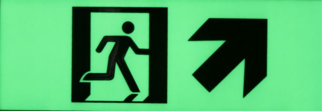 EX-DUR Exit sign  digonal arrow up right 300x100mm