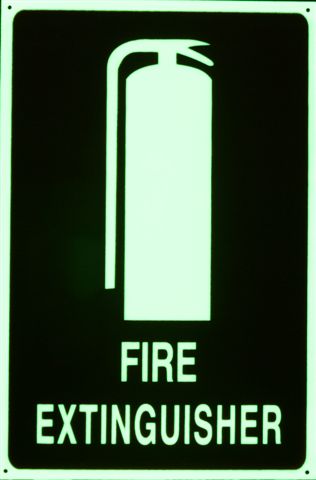 FEX Fire extinguisher sign glow in the dark 225 x 150mm